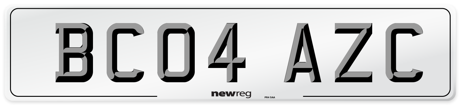 BC04 AZC Number Plate from New Reg
